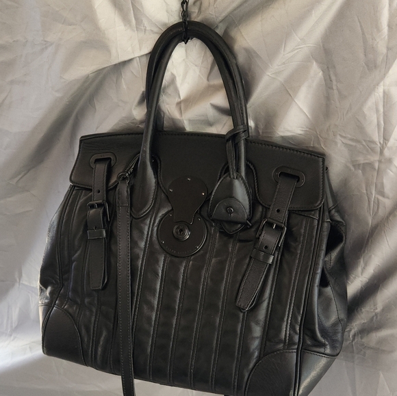 Ralph Lauren Ricky  Quilted Nappa Leather Top Handle Bag- - Picture 3 of 13